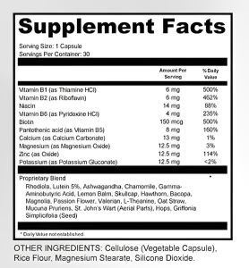 Clear Sound 911 Supplement Facts