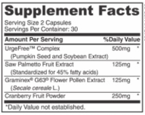 Prostate-P4 supplement facts