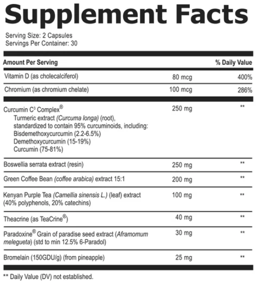 Slim Activ 9 Supplement Facts