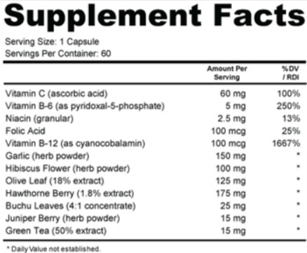 Tinnitus 911 Supplement Facts