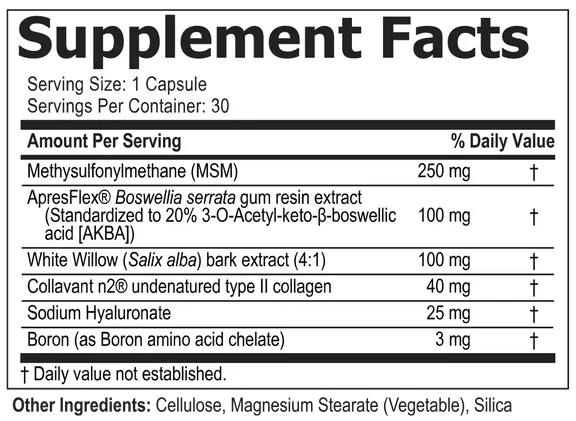 Flexafen Supplement Facts